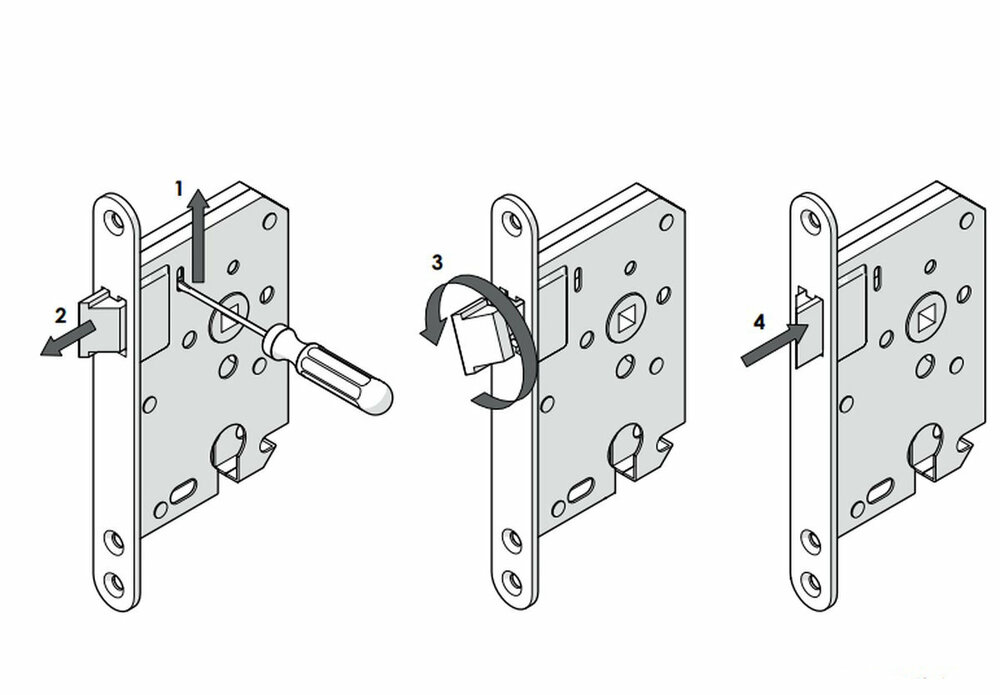 COMBINATIE Deurklink ELIOT met profielcilinder 55 mm + Knopcilinder zwart 30/30 + Insteekslot dag &amp; nachtslot cilinder wit 