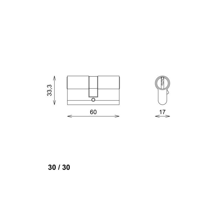 COMBINATIE Deurklink ELIOT zwart profielcilinder 72mm + Cilinderslot zwart 30/30