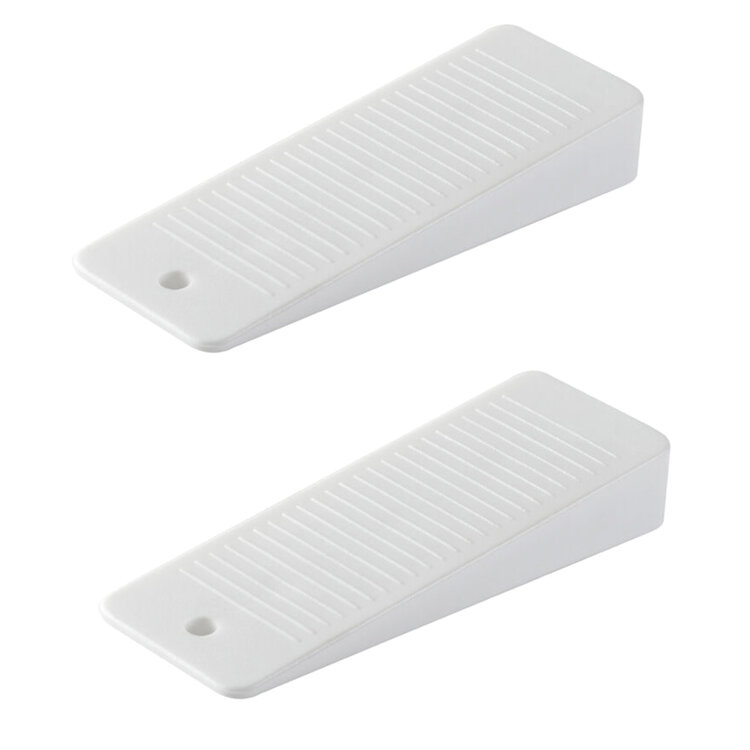 Witte deurstopper 95x32x16mm (2 stuks)